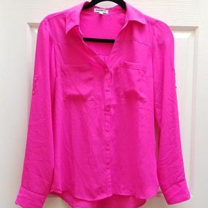 EUC Express Magenta Portofino Button-Up Blouse